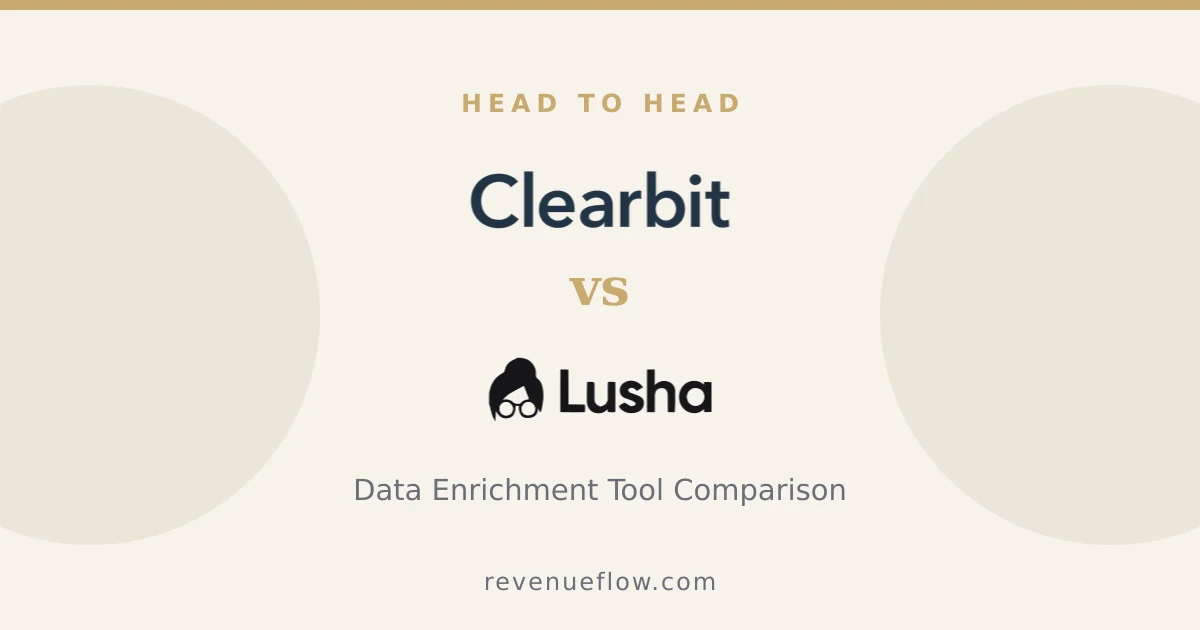 Branded cover: Clearbit vs Lusha: Data Enrichment Tool Comparison