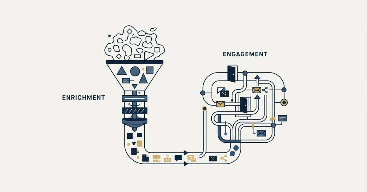 Editorial illustration for Clearbit vs Meet Alfred