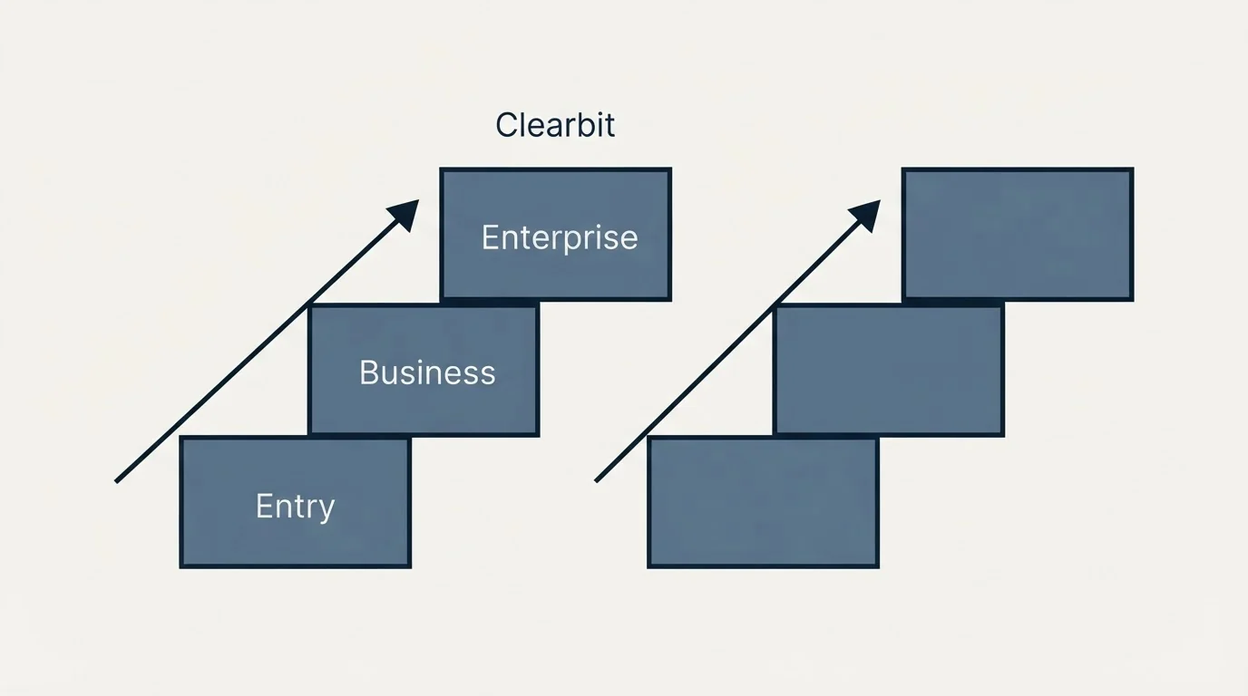 Pricing ladder: Pricing Comparison (Clearbit, Entry, Business, Enterprise)