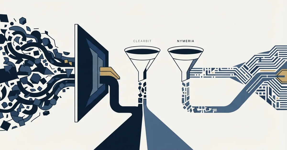 Editorial illustration for Clearbit vs Nymeria