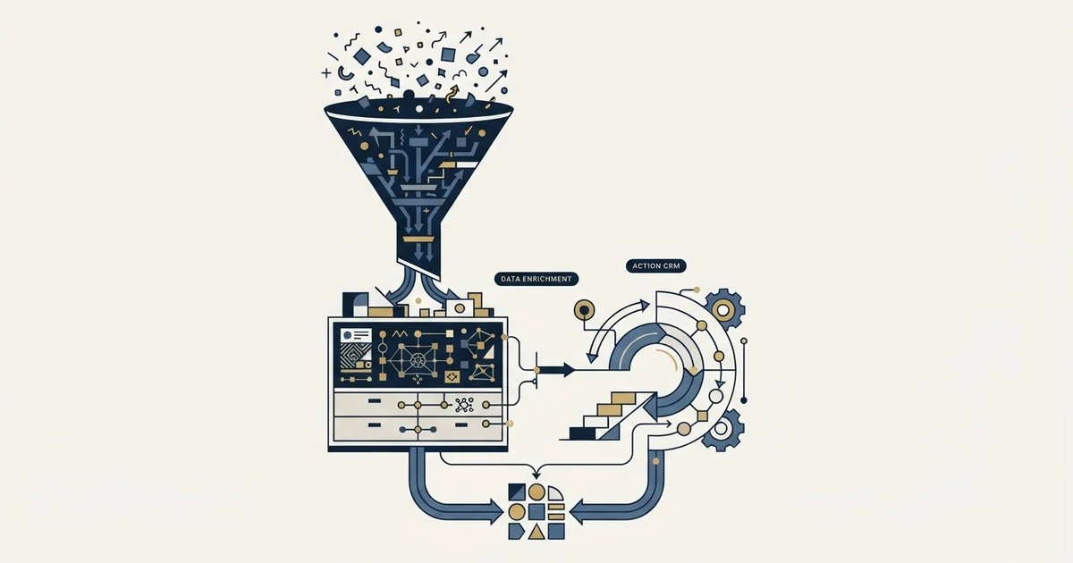 Editorial illustration for Clearbit vs OnePageCRM
