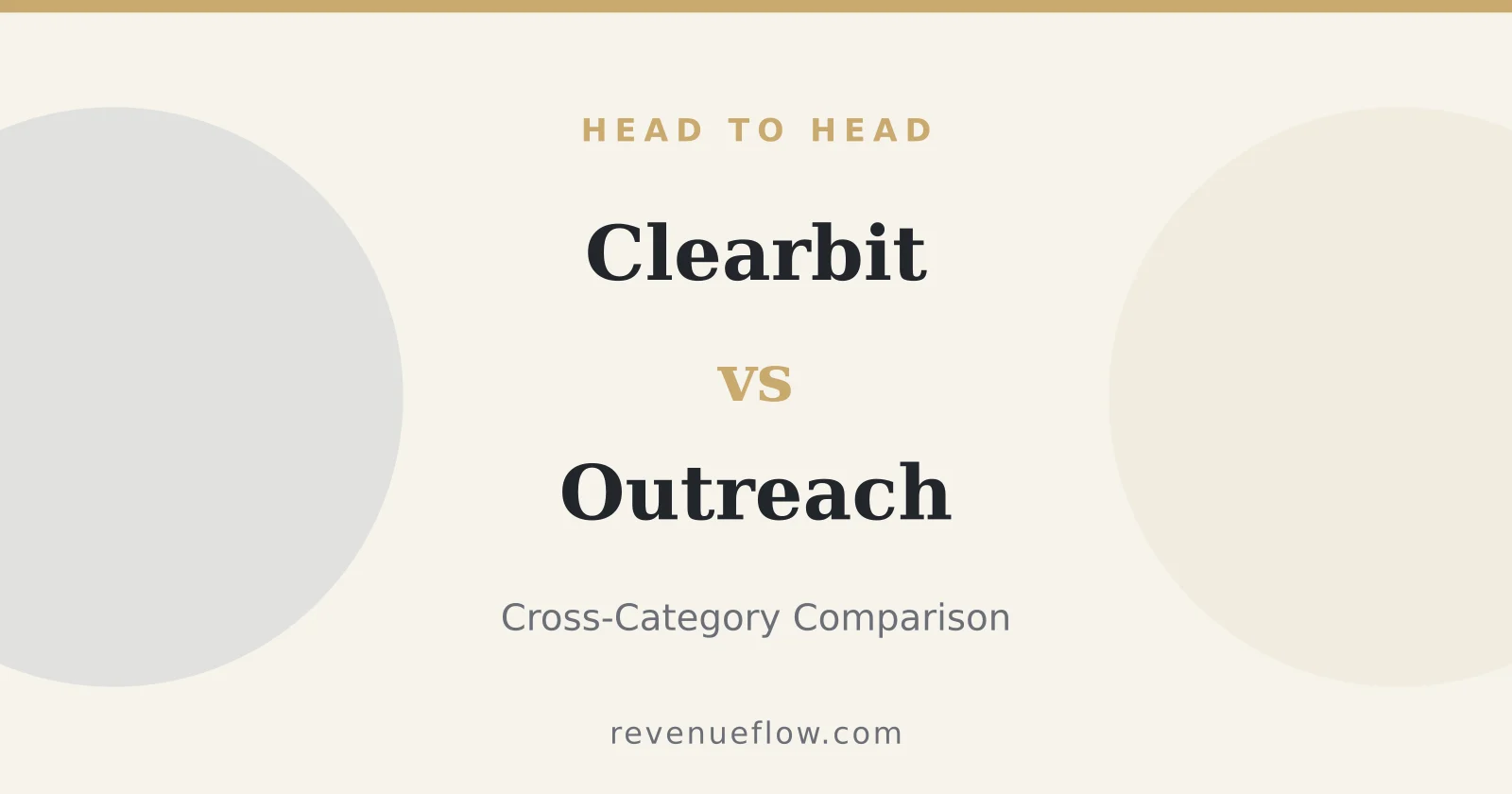 Branded cover: Clearbit vs Outreach: Cross-Category Comparison