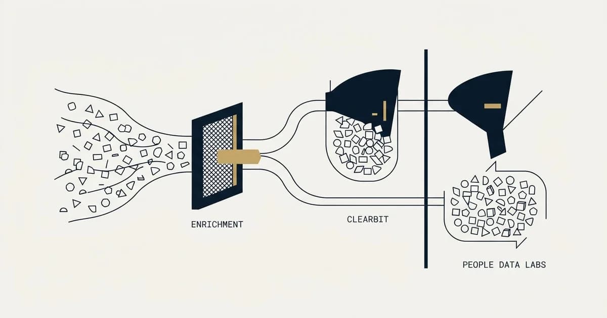 Editorial illustration for Clearbit vs People Data Labs