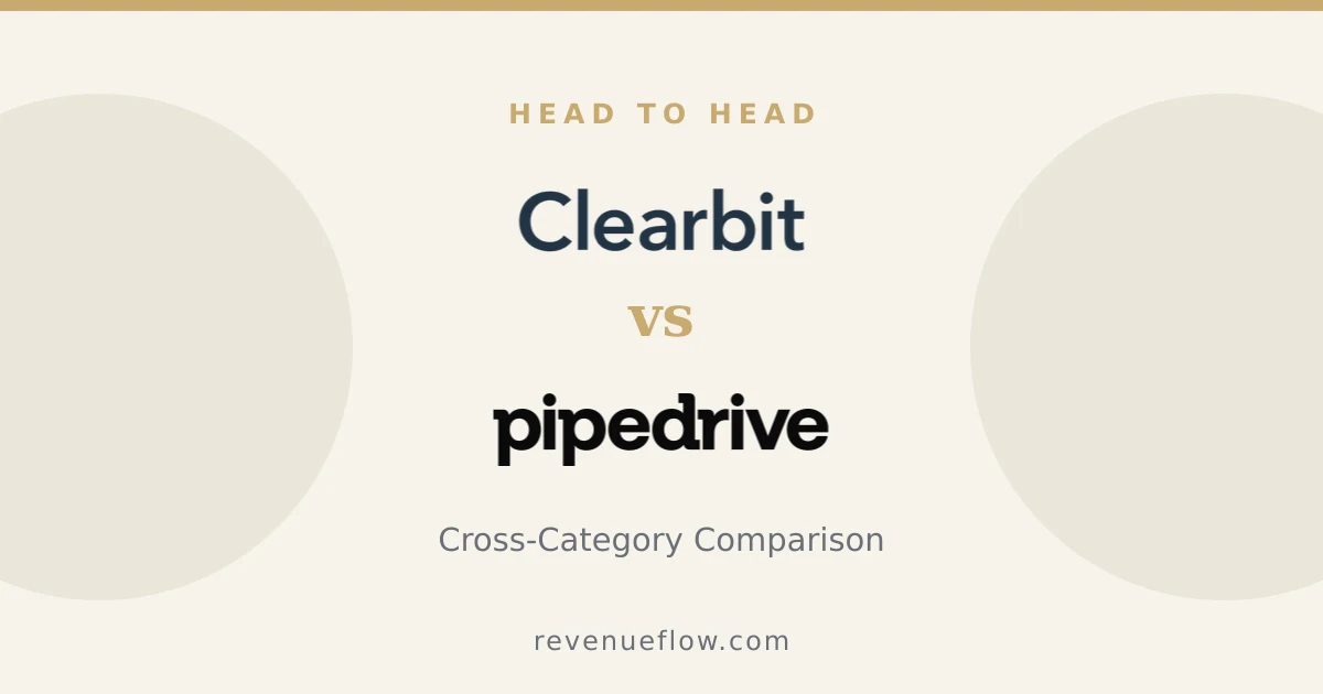 Branded cover: Clearbit vs Pipedrive: Cross-Category Comparison