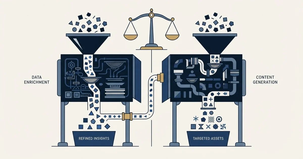 Editorial illustration for Clearbit vs Regie.ai