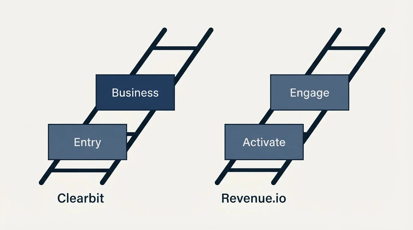 Pricing ladder: Pricing Comparison (Clearbit, Revenue.io, Entry, Activate)