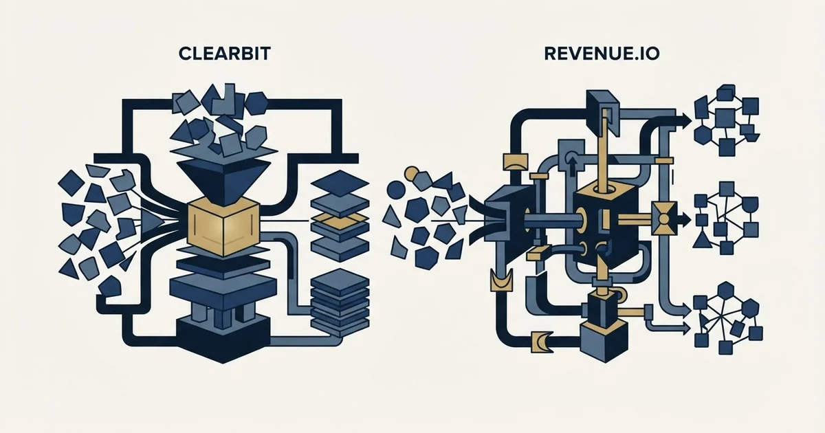 Editorial illustration for Clearbit vs Revenue.io