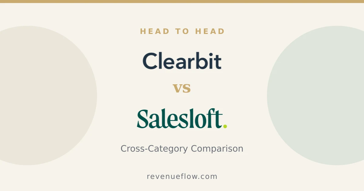 Branded cover: Clearbit vs Salesloft: Cross-Category Comparison