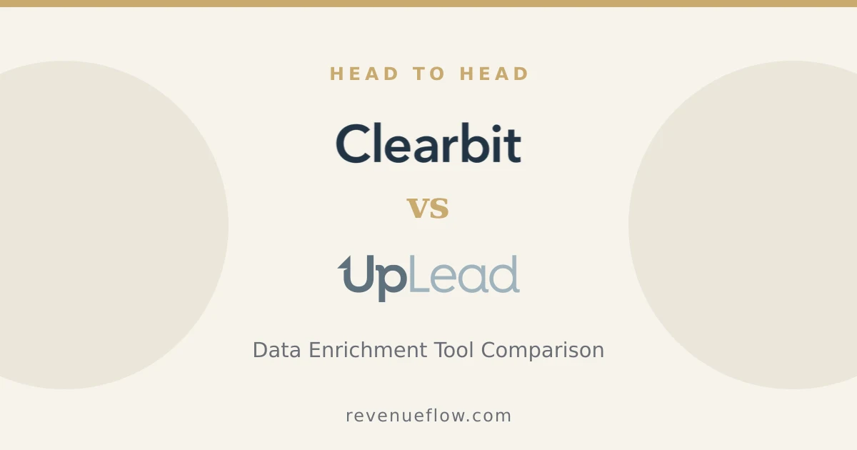 Branded cover: Clearbit vs UpLead: Data Enrichment Tool Comparison