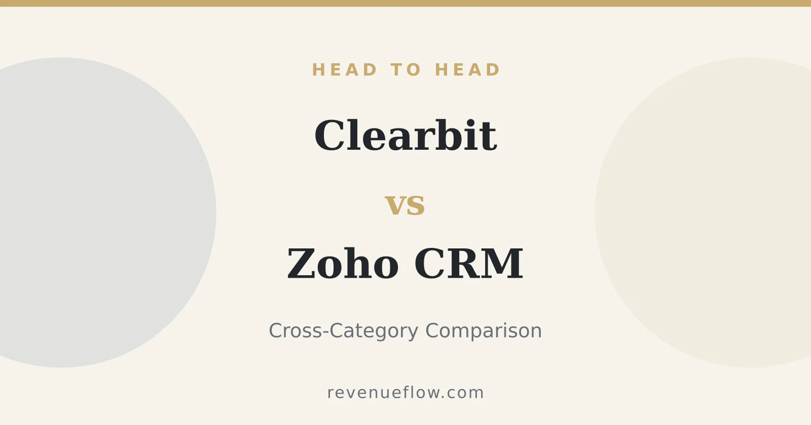 Branded cover: Clearbit vs Zoho CRM: Cross-Category Comparison