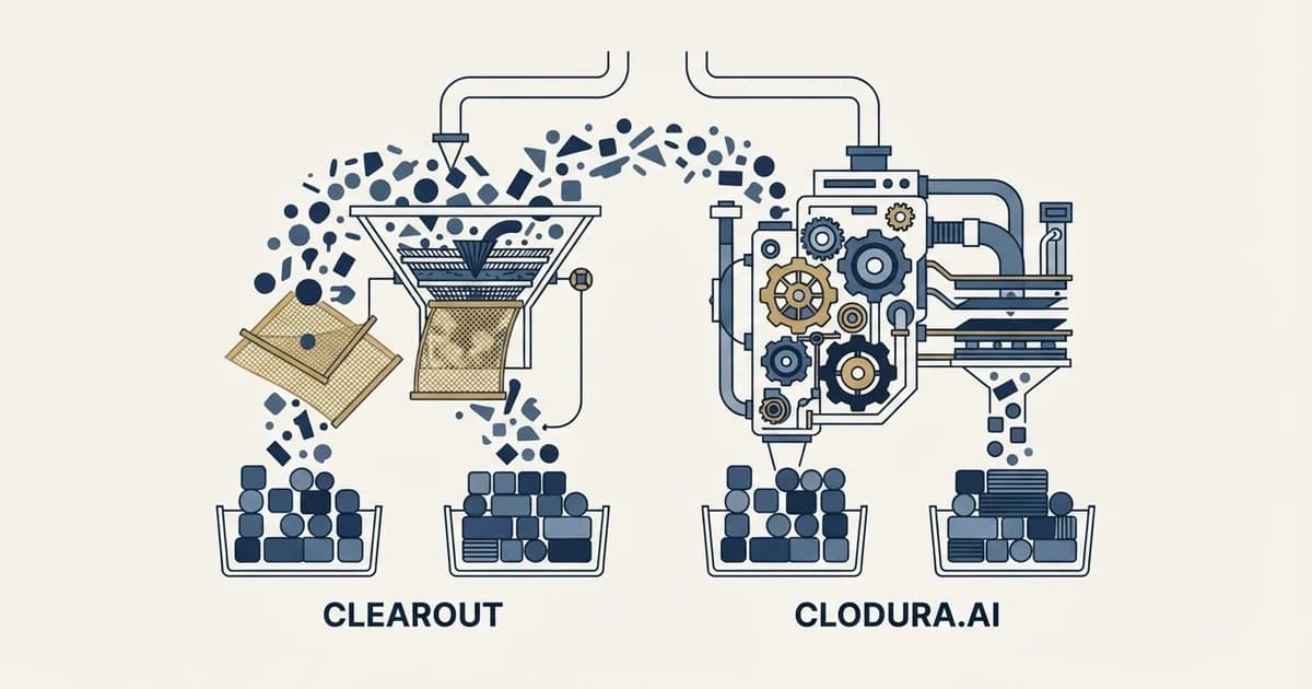 Editorial illustration for Clearout vs Clodura.AI