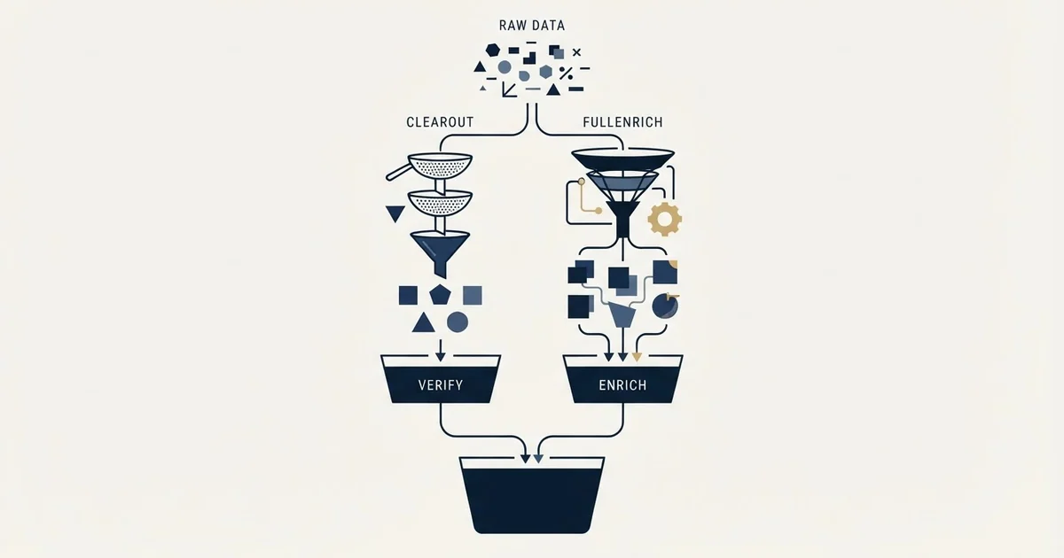 Editorial illustration for Clearout vs FullEnrich