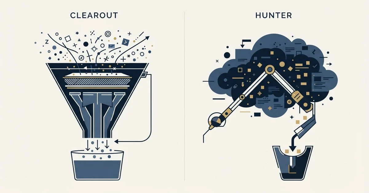 Editorial illustration for Clearout vs Hunter