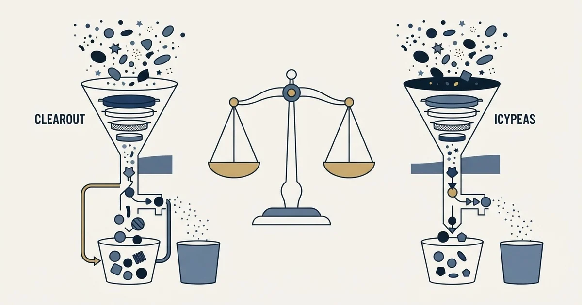 Editorial illustration for Clearout vs Icypeas