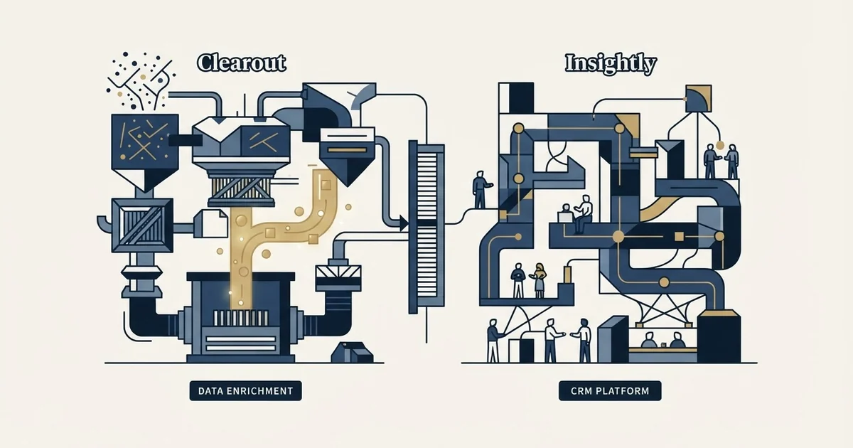 Editorial illustration for Clearout vs Insightly