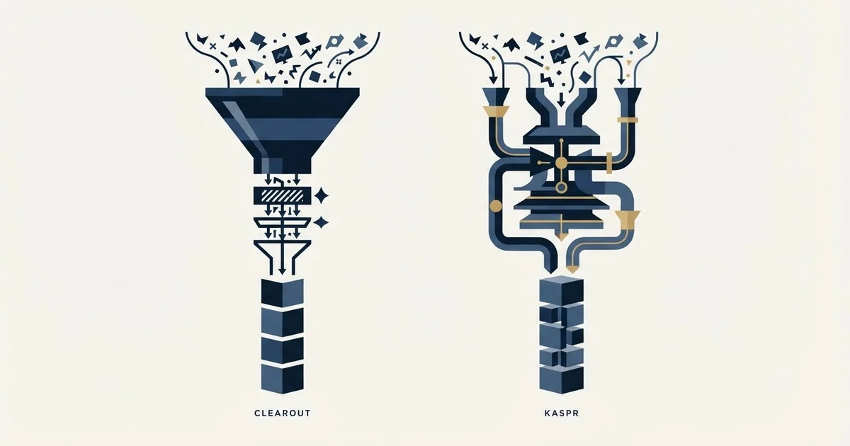 Editorial illustration for Clearout vs Kaspr