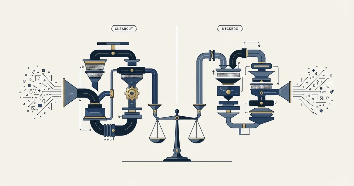 Editorial illustration for Clearout vs Kickbox