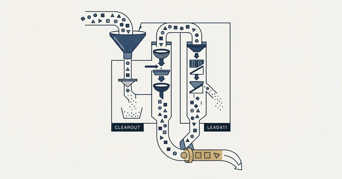 Editorial illustration for Clearout vs Lead411
