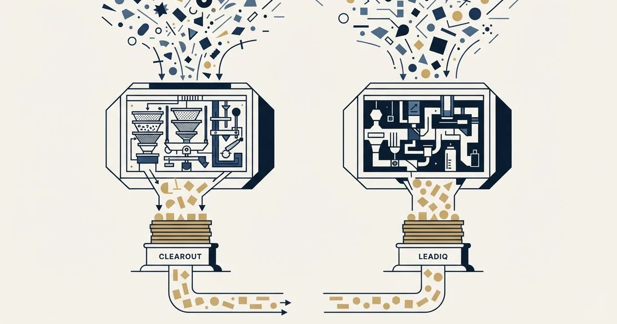 Editorial illustration for Clearout vs LeadIQ
