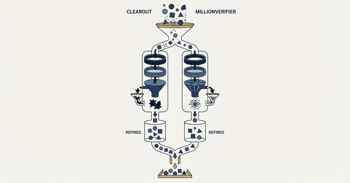 Editorial illustration for Clearout vs MillionVerifier