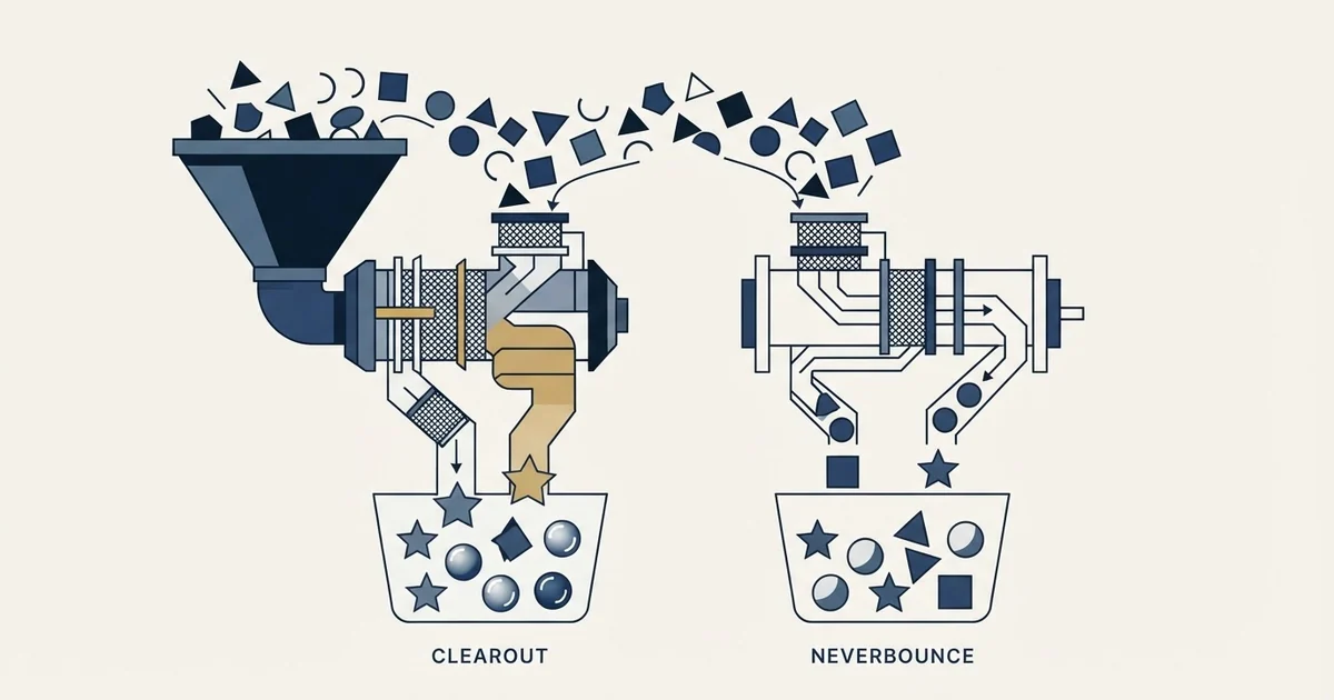 Editorial illustration for Clearout vs NeverBounce