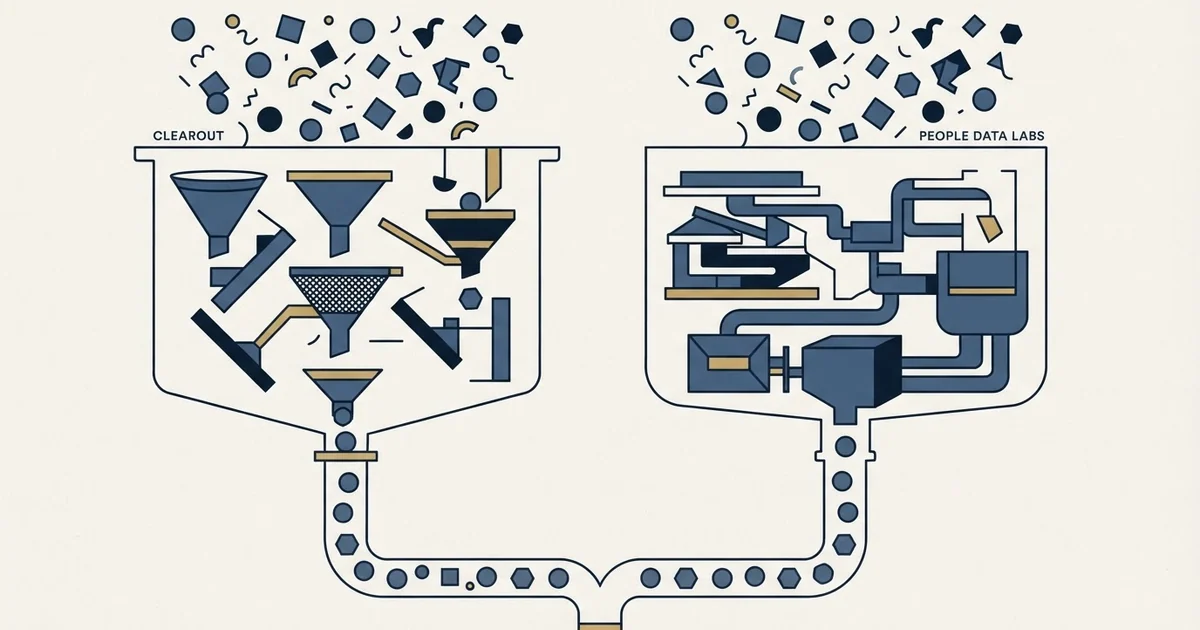 Editorial illustration for Clearout vs People Data Labs