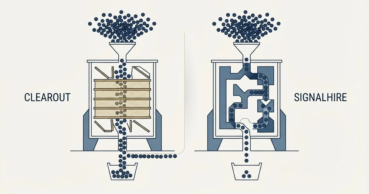 Editorial illustration for Clearout vs SignalHire