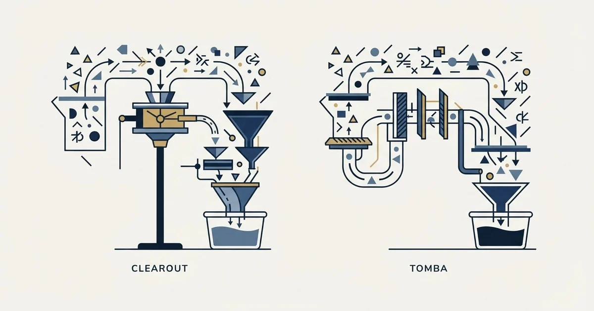 Editorial illustration for Clearout vs Tomba