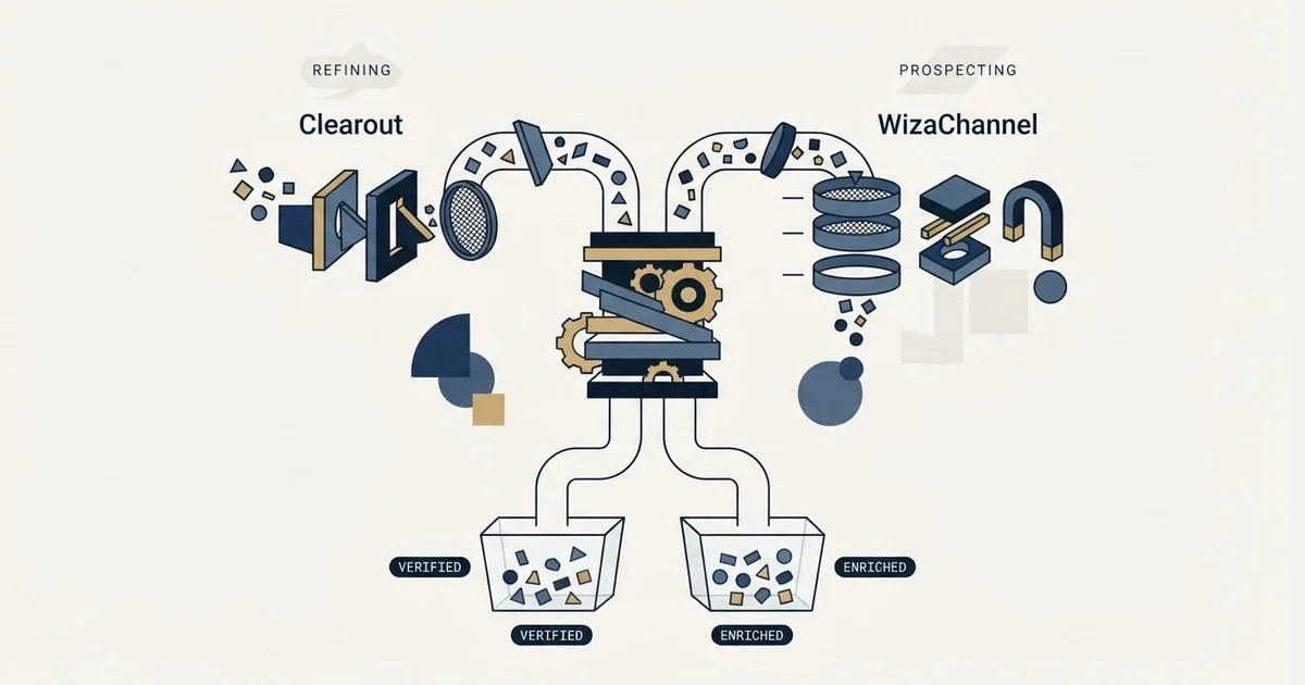 Editorial illustration for Clearout vs Wiza