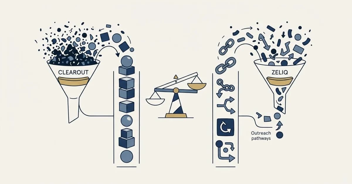 Editorial illustration for Clearout vs Zeliq