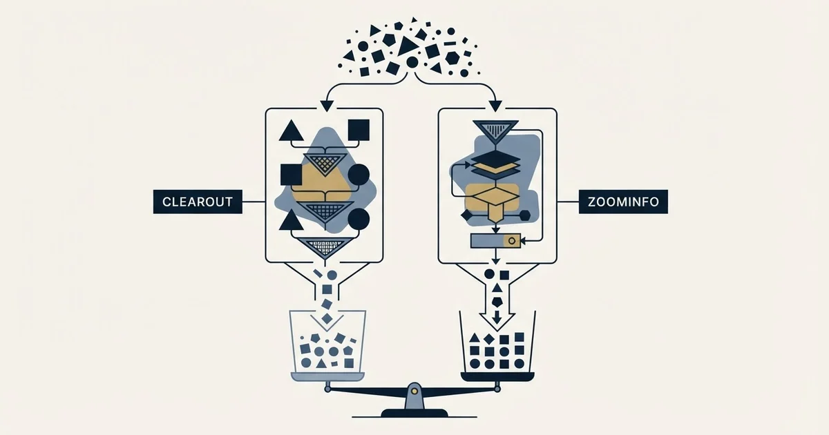Editorial illustration for Clearout vs ZoomInfo