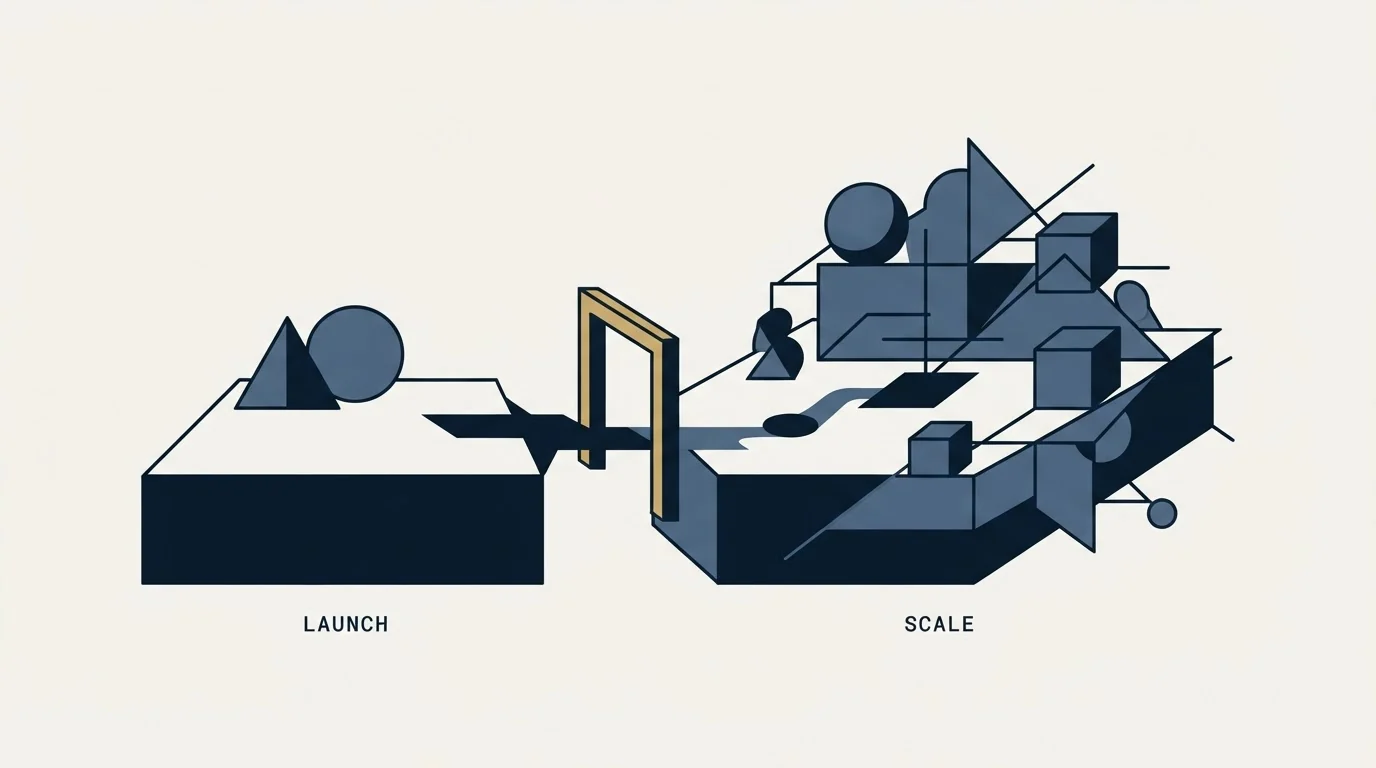 Section illustration: The capability boundary sits between Launch and Scale