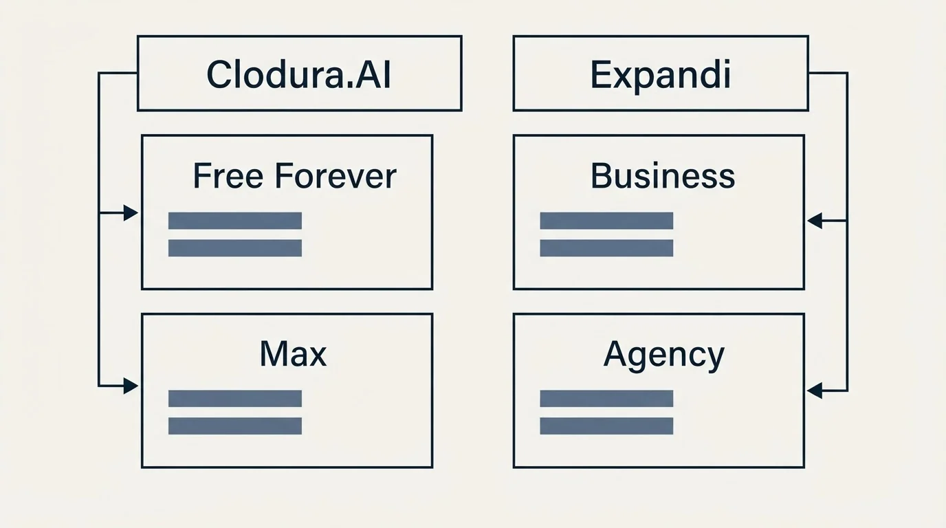 Pricing table: Pricing Comparison (Clodura.AI, Expandi, Free Forever, Business)