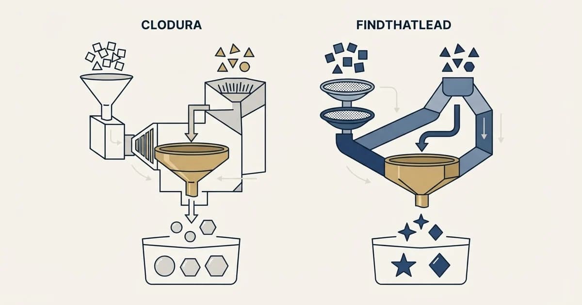 Editorial illustration for Clodura.AI vs FindThatLead