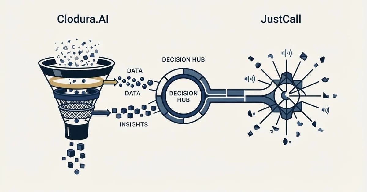 Editorial illustration for Clodura.AI vs JustCall