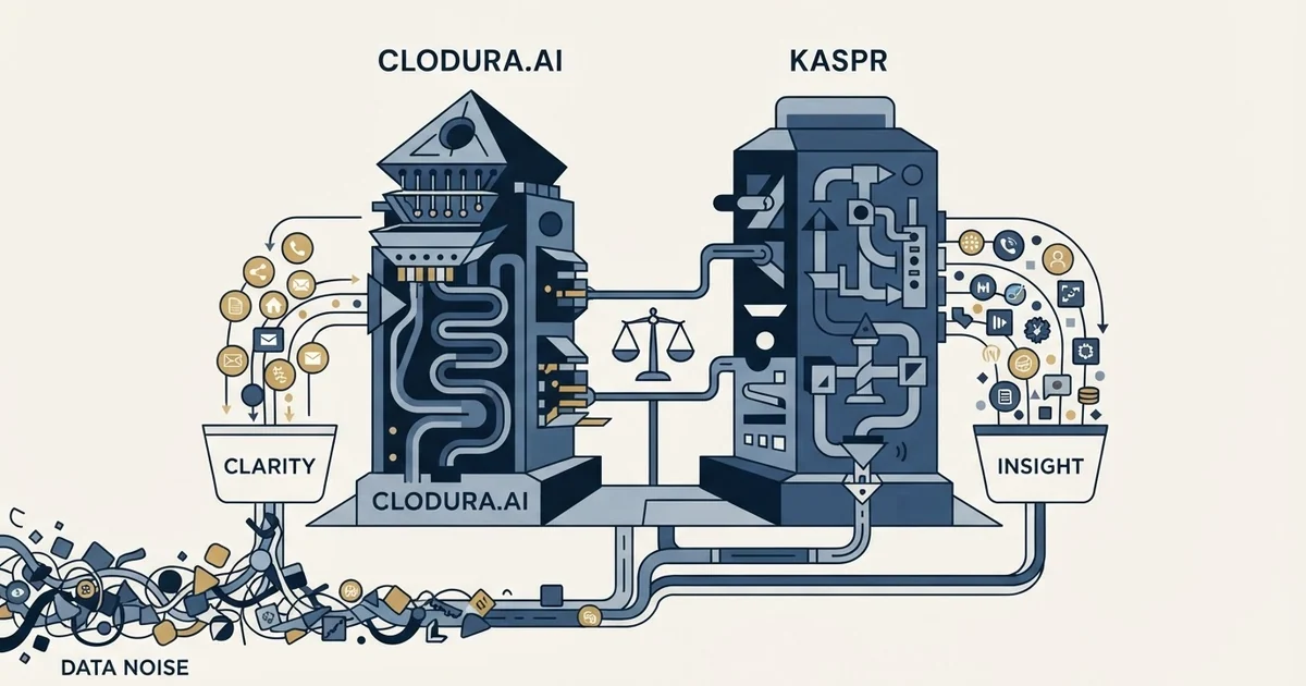 Editorial illustration for Clodura.AI vs Kaspr