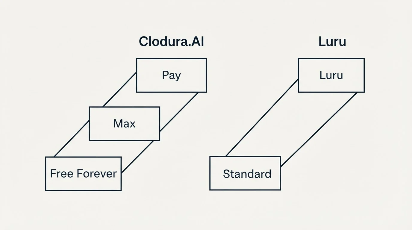 Pricing ladder: Pricing Comparison (Clodura.AI, Luru, Free Forever, Standard)