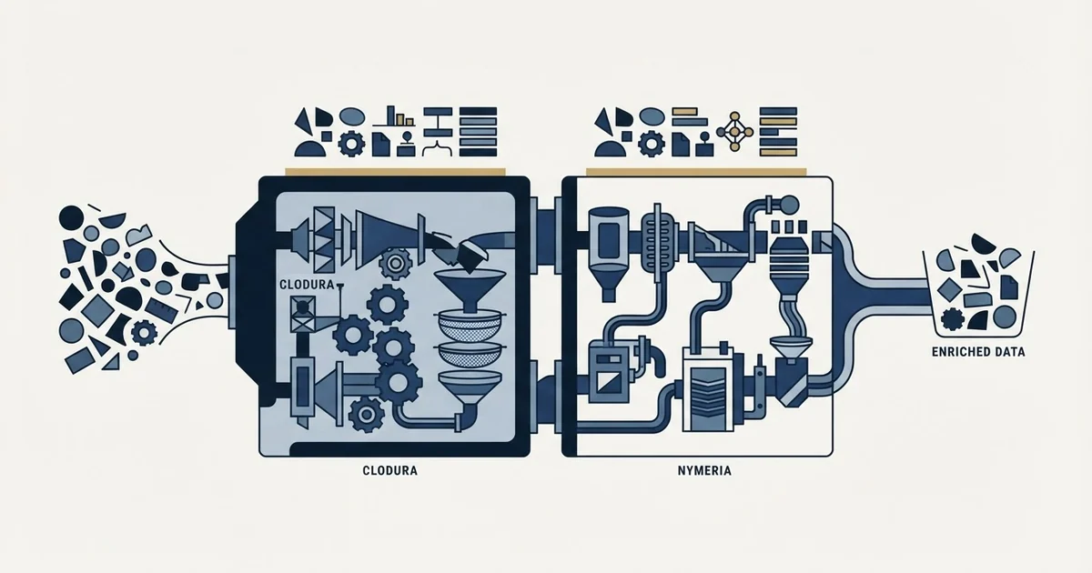 Editorial illustration for Clodura.AI vs Nymeria