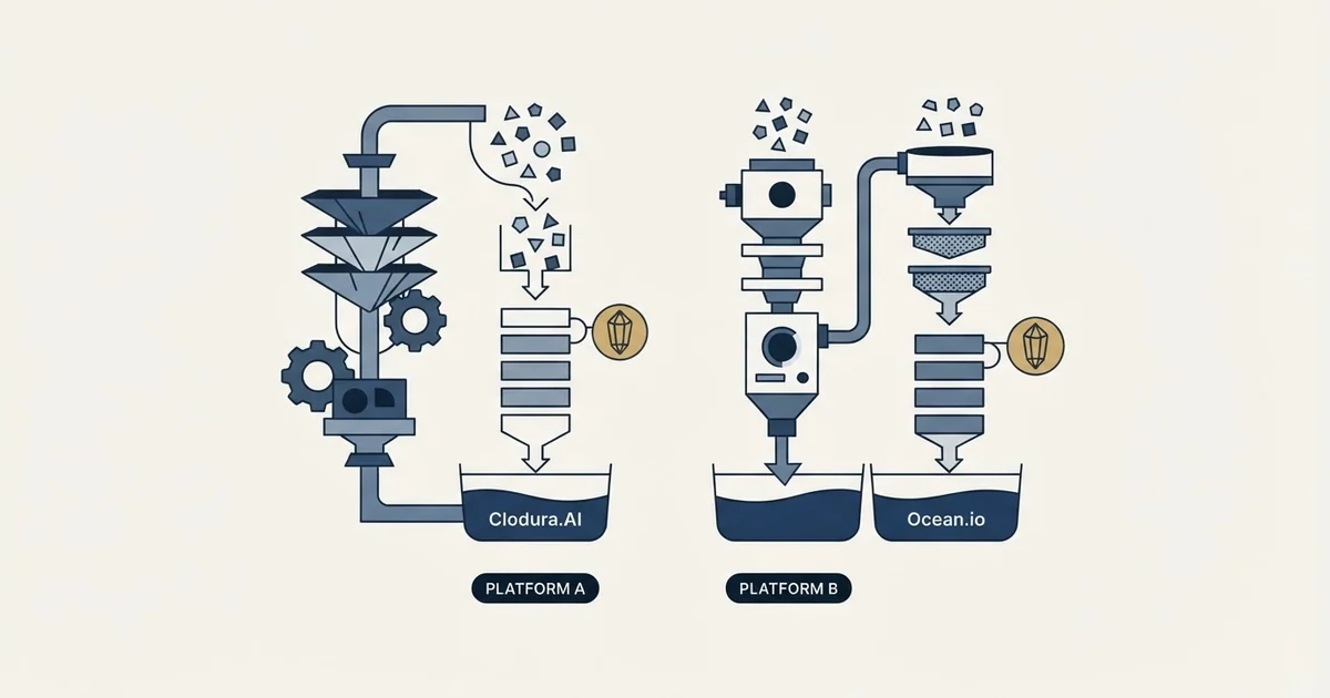 Editorial illustration for Clodura.AI vs Ocean.io