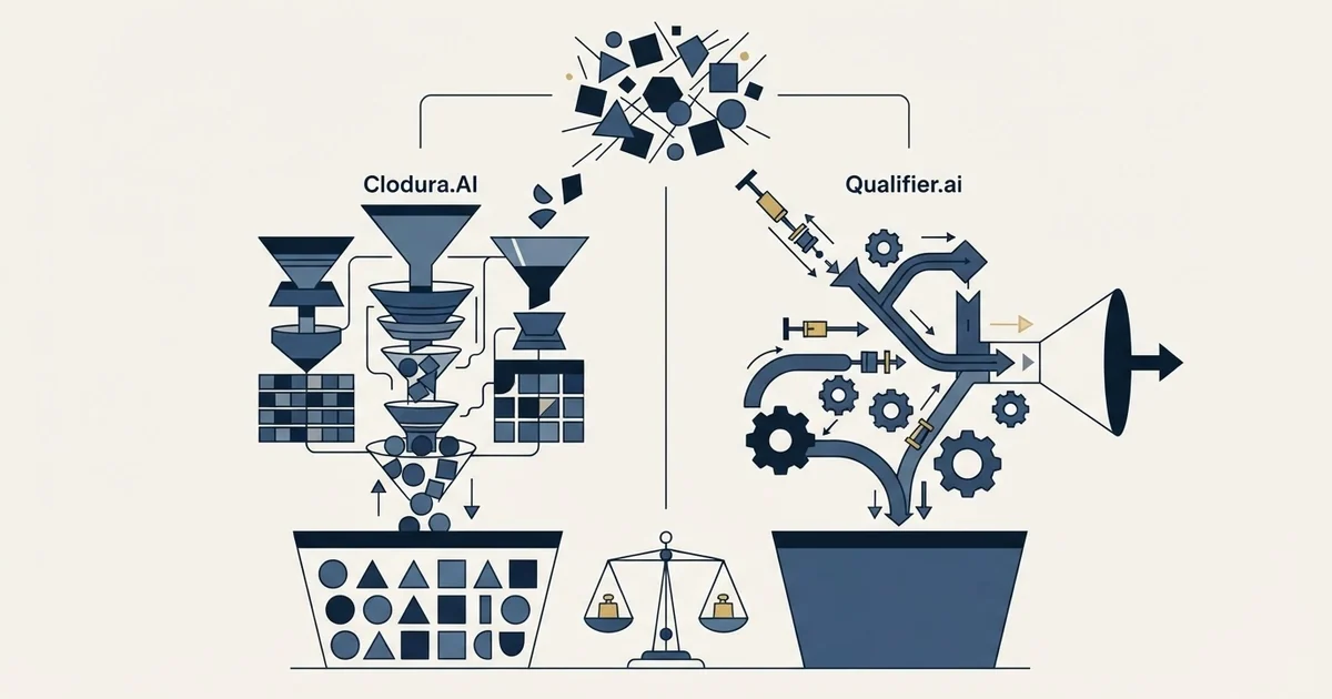 Editorial illustration for Clodura.AI vs Qualifier.ai