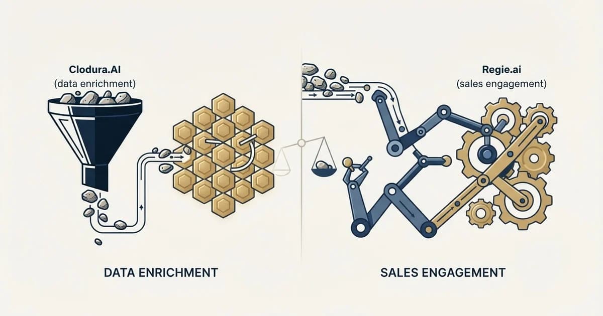 Editorial illustration for Clodura.AI vs Regie.ai