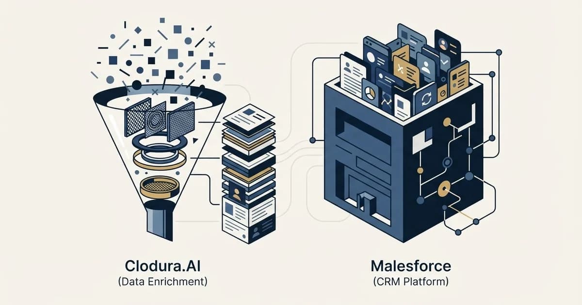 Editorial illustration for Clodura.AI vs Salesforce