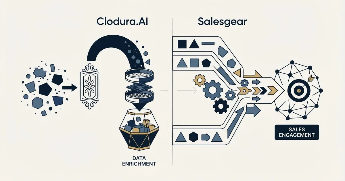 Editorial illustration for Clodura.AI vs Salesgear