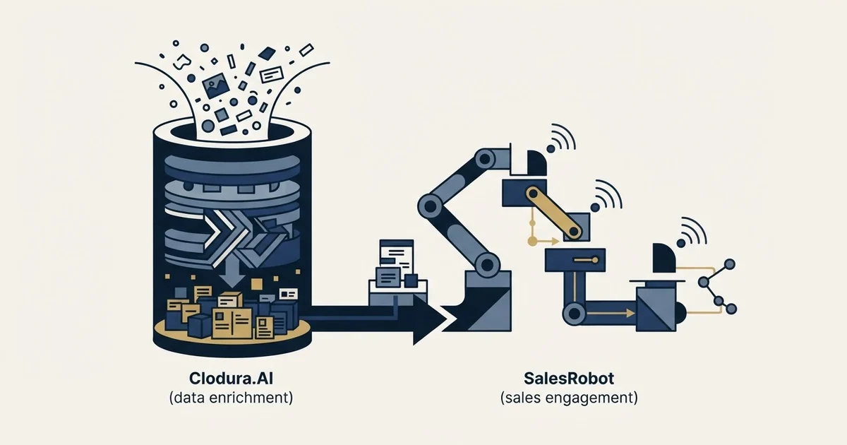 Editorial illustration for Clodura.AI vs SalesRobot