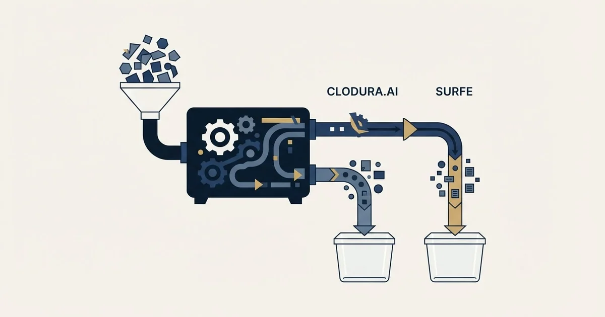 Editorial illustration for Clodura.AI vs Surfe