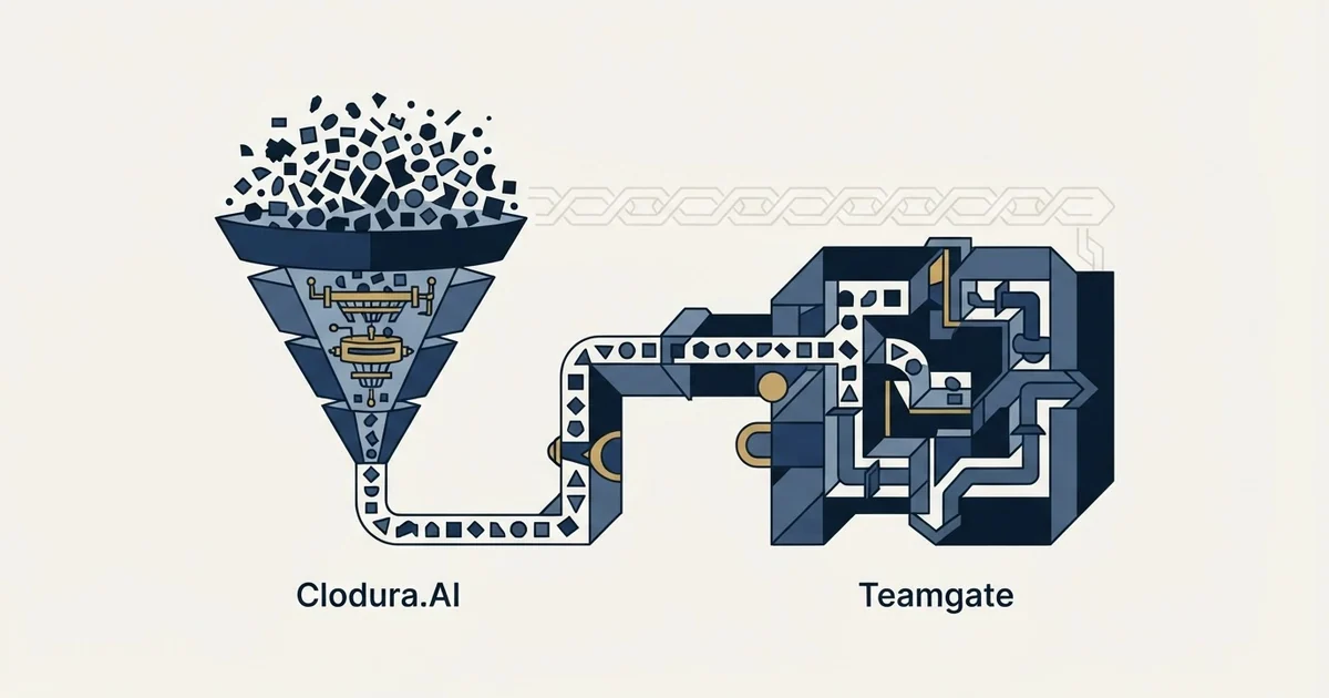 Editorial illustration for Clodura.AI vs Teamgate
