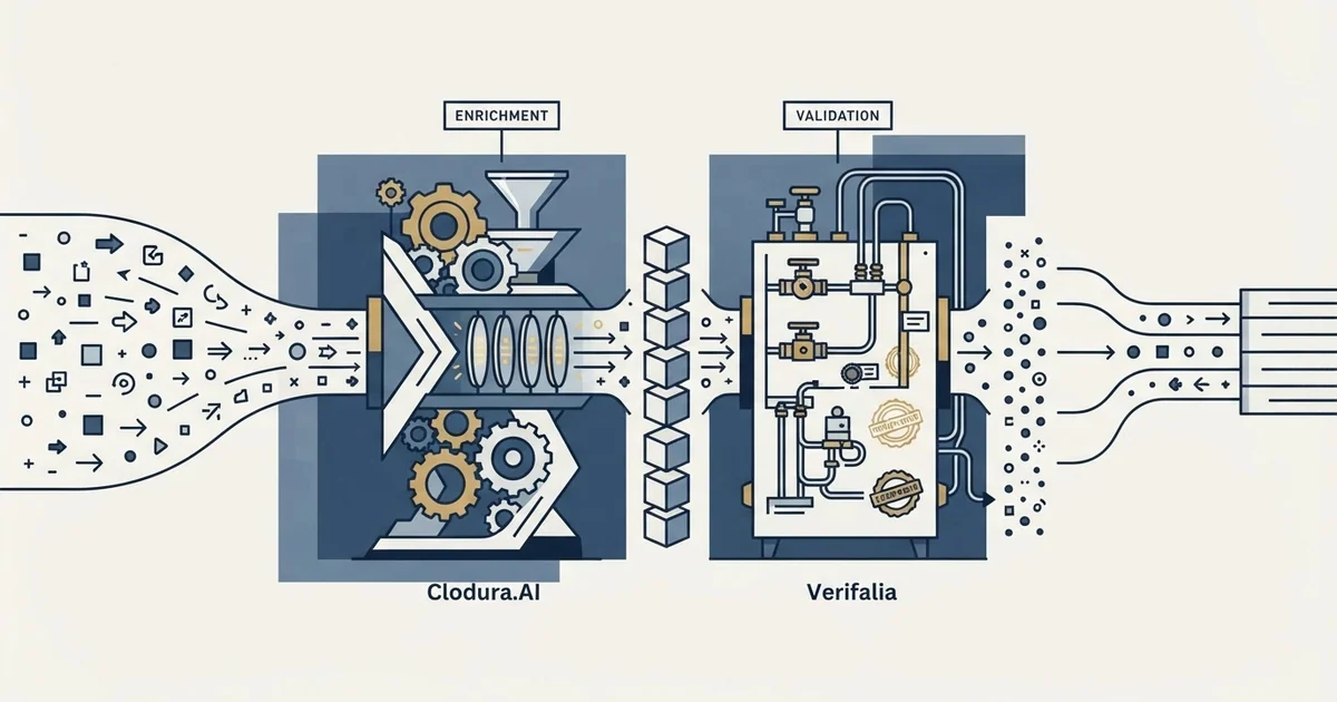 Editorial illustration for Clodura.AI vs Verifalia