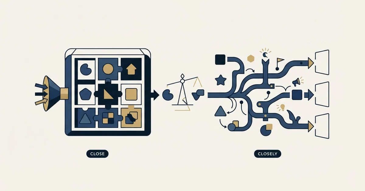 Editorial illustration for Close vs Closely