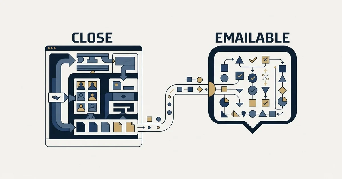 Editorial illustration for Close vs Emailable