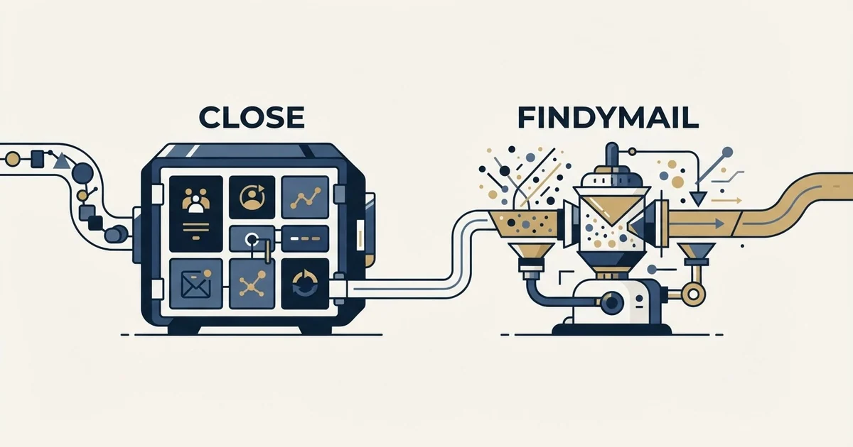 Editorial illustration for Close vs Findymail
